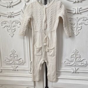Elegant Knit Cream Kids Footie